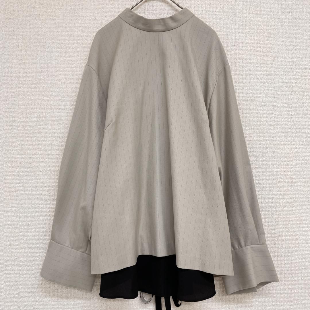 ADORE アドーア ブラウス バックリボン レイヤード ハイネック フリル 