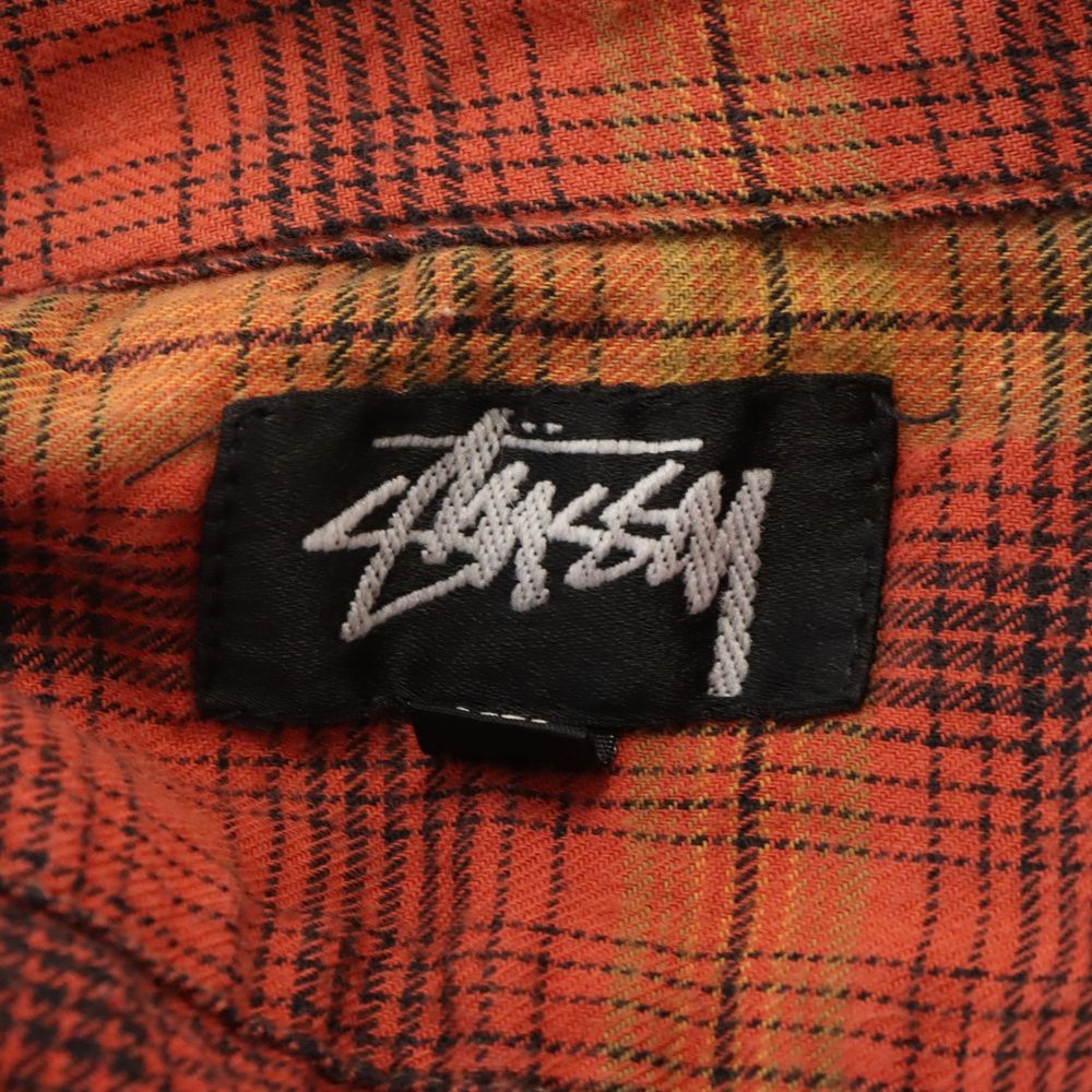 STUSSY (ステューシー) 80s 黒タグ チェックオープンカラー長袖 STUSSY (ステューシー) 80s 黒タグ チェックオープンカラー長袖