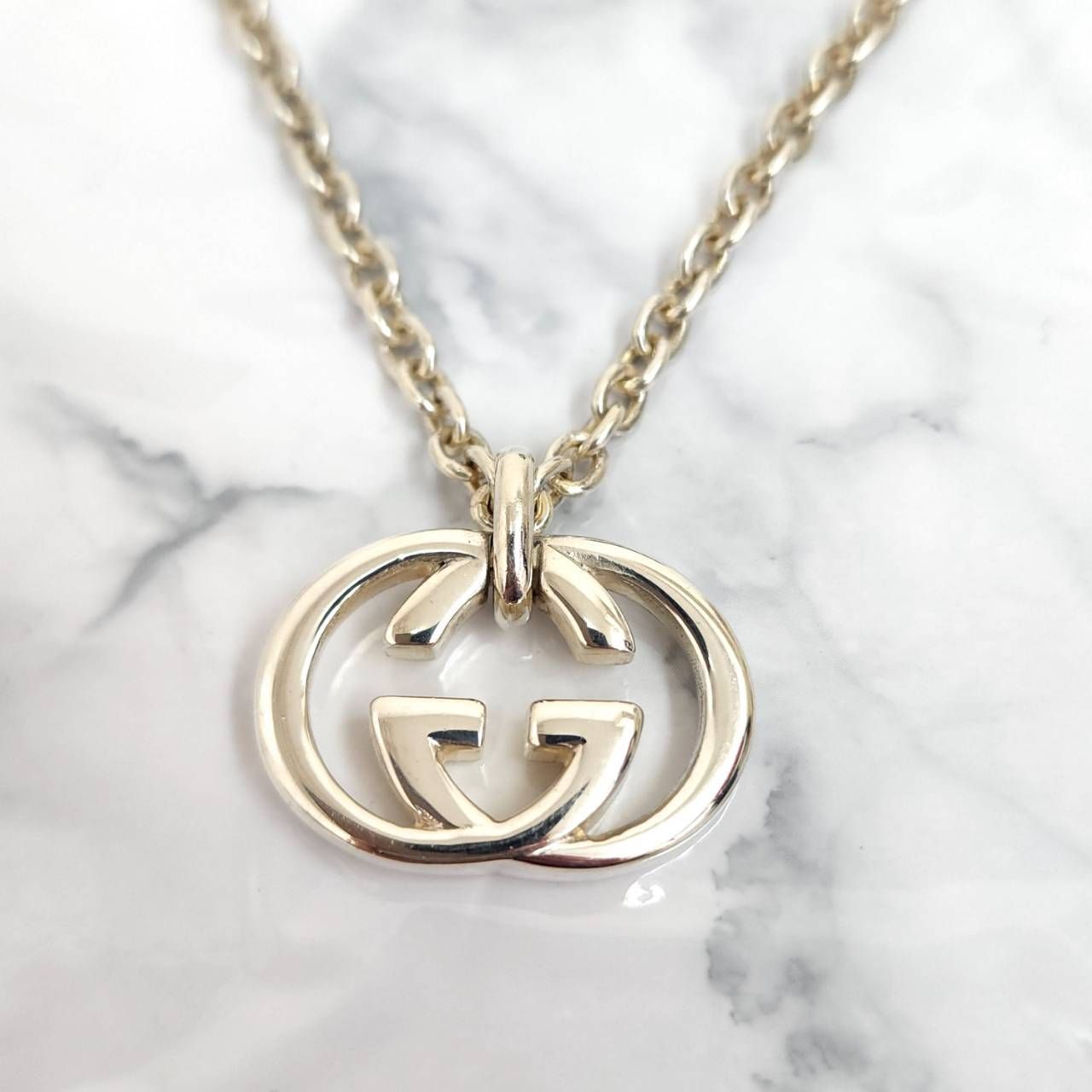 GUCCI グッチ ネックレス インターロッキング 箱付き Ag925 シルバー