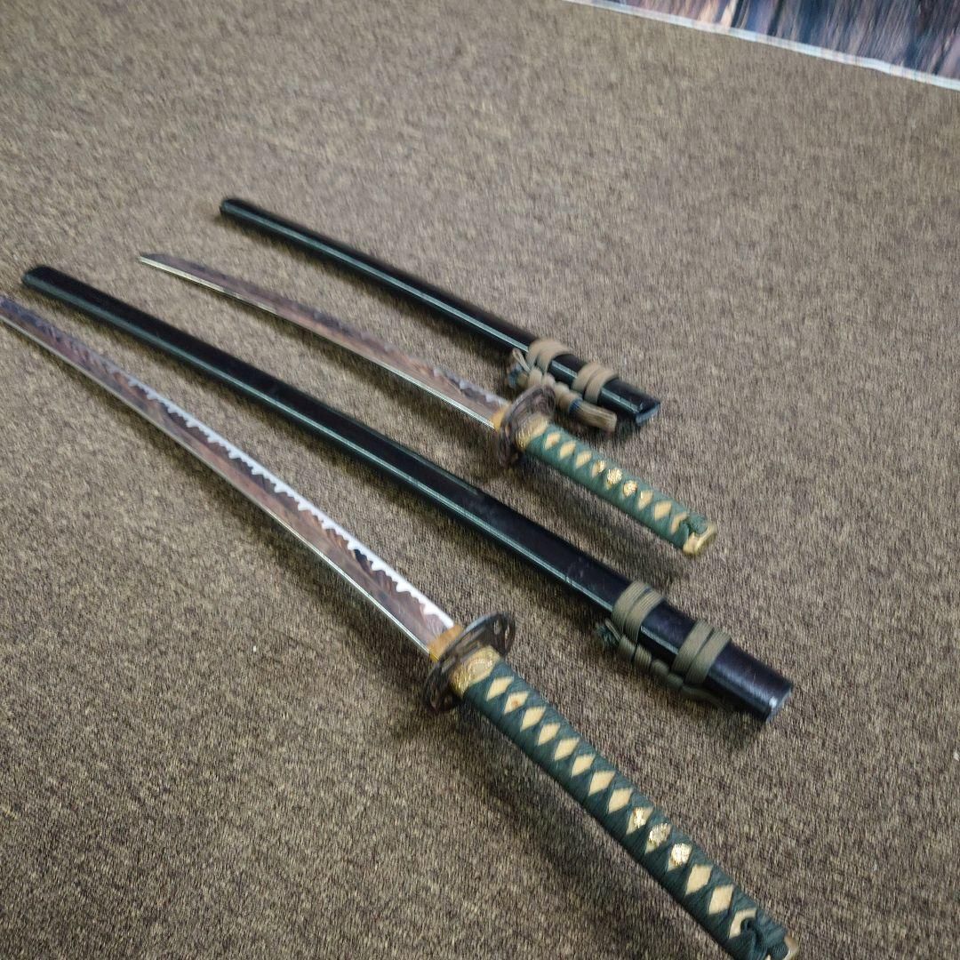 日本刀 鞘付き模造刀 大小2本セット 観賞用 柄グリーン 日本刀 鞘付き模造刀 大小2本セット 観賞用 柄グリーン - メルカリ