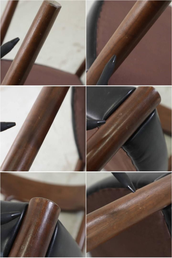 ダイニングチェア 座面本革張り