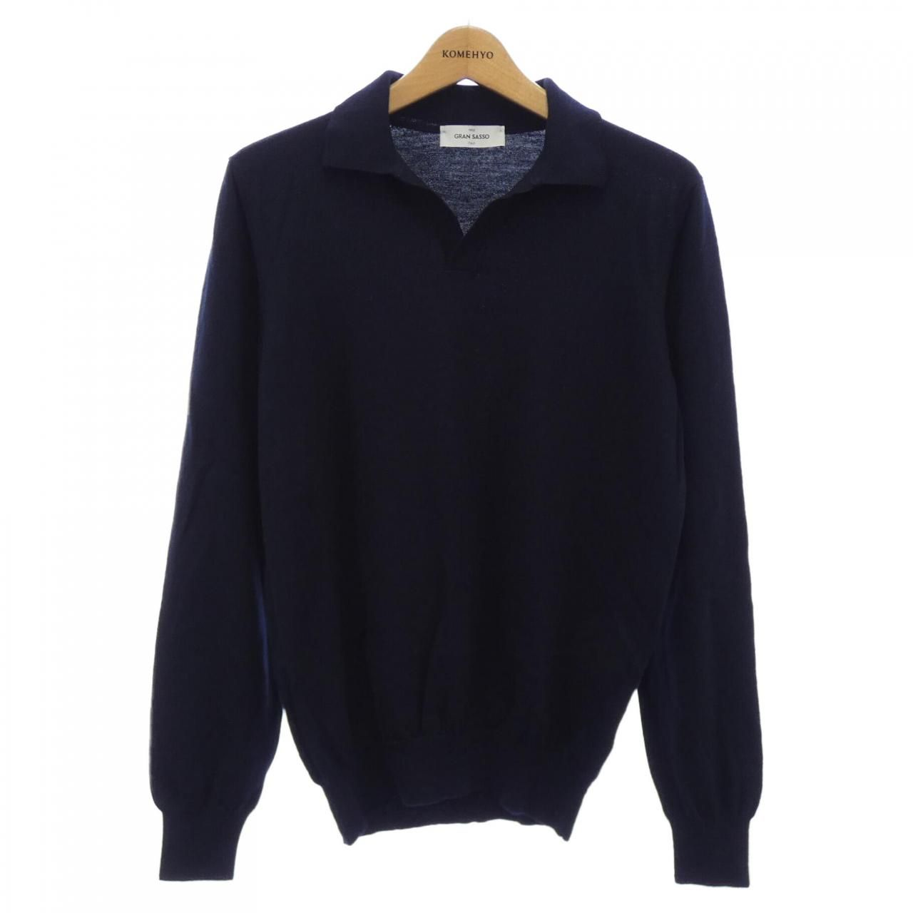グランサッソ GRAN SASSO ニット セーター ヘンリーネック 50 XL GRANSASSO (グランサッソ) ウール モックネック 長袖 ニット