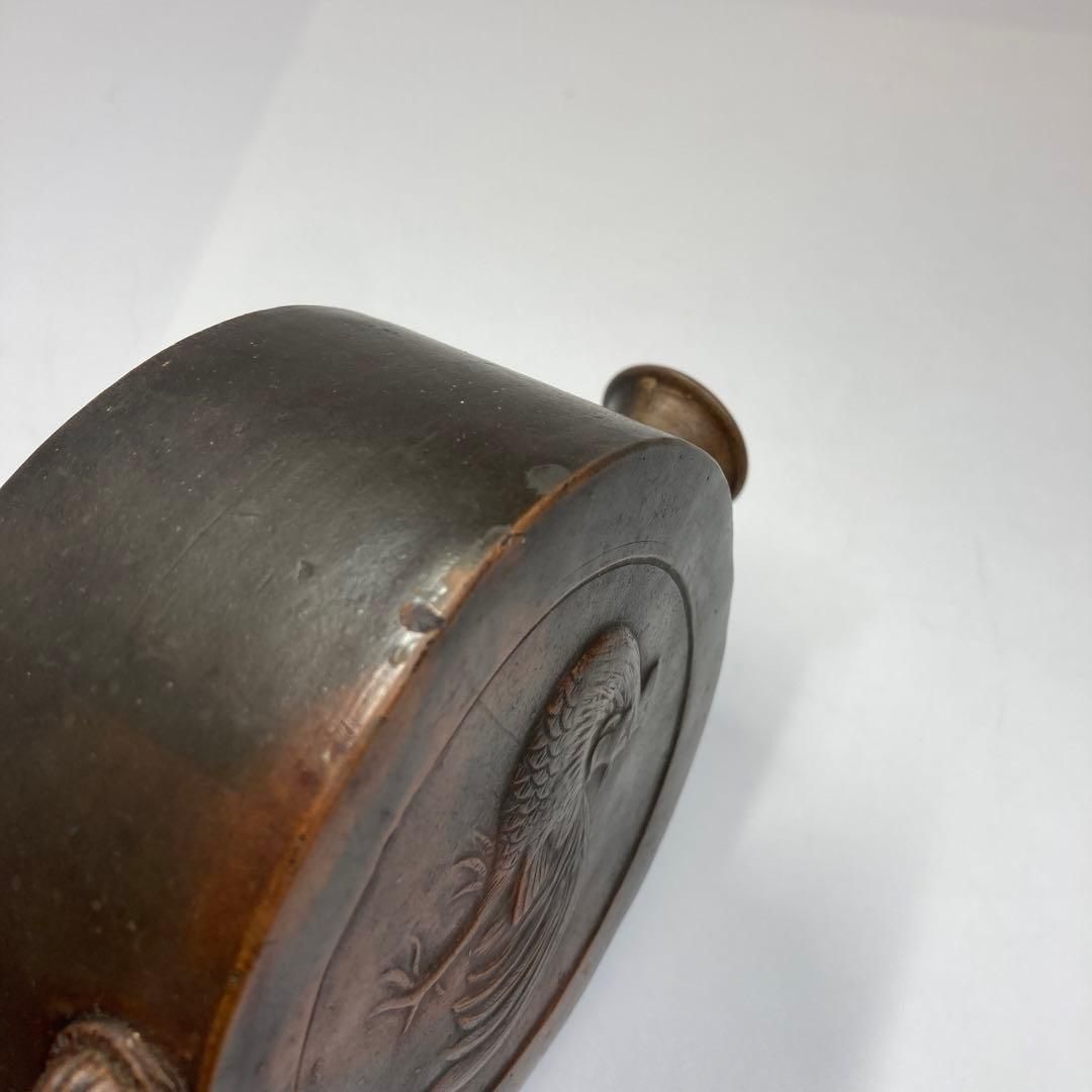 古備前　扁壺　木箱付　高さ14㎝　東Y5-0626②トヒサ 古備前 扁壺 木箱付 高さ14㎝ 東Y5-0626②トヒサ - メルカリ