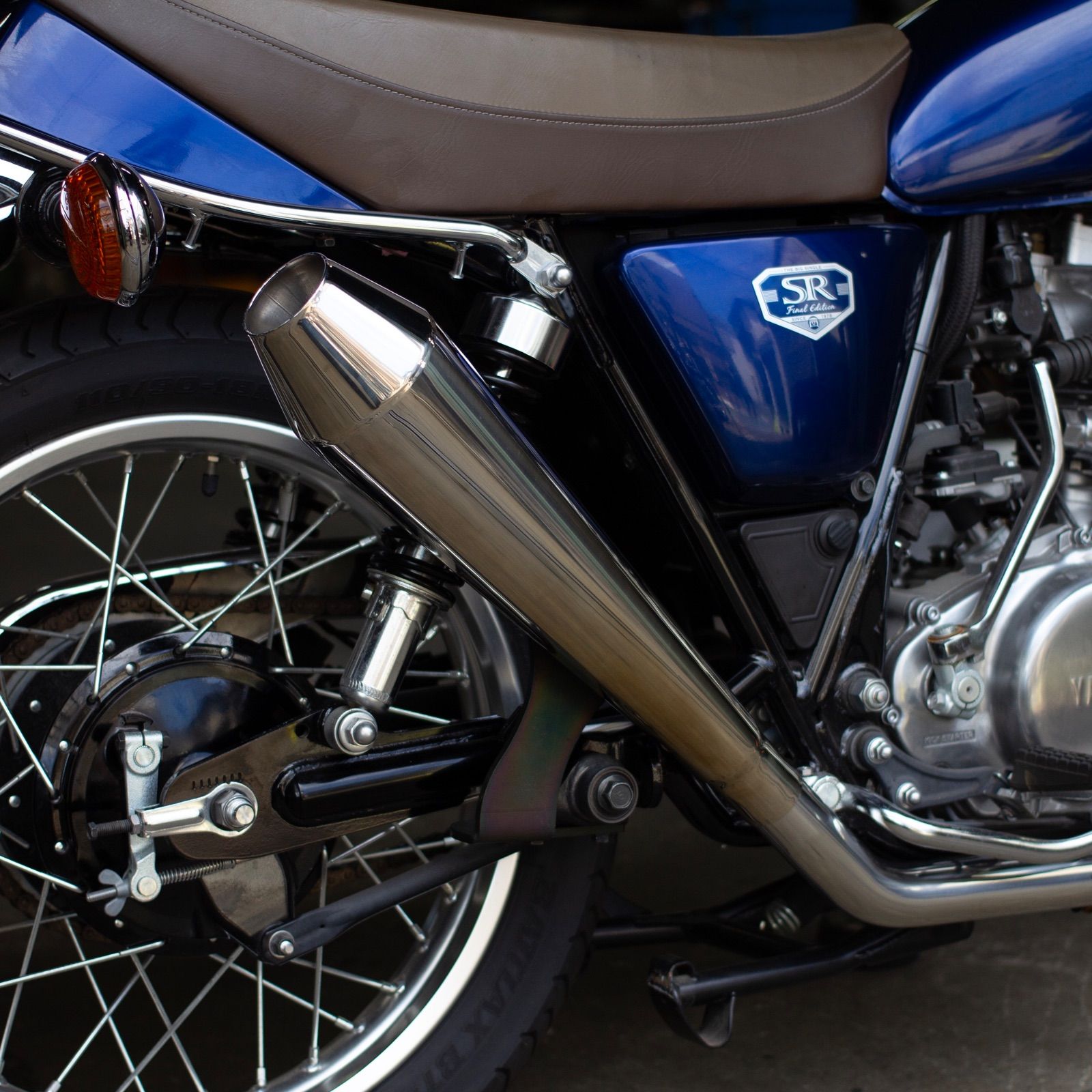車 SR400用 STDメガホン マフラー ミドル 【インナーサイレンサー付き】