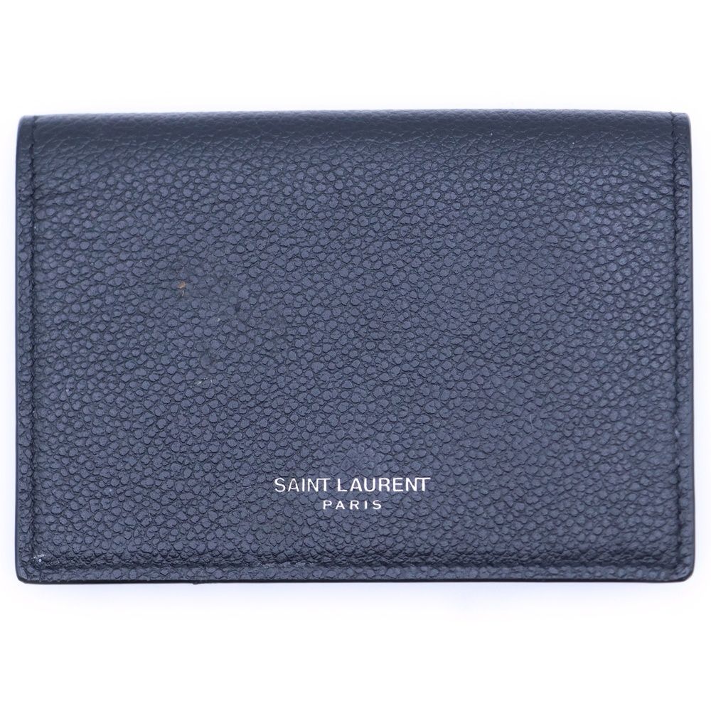 SAINT LAURENT PARIS サンローランパリ ロゴプリント レザーカードケース ブラック 360433