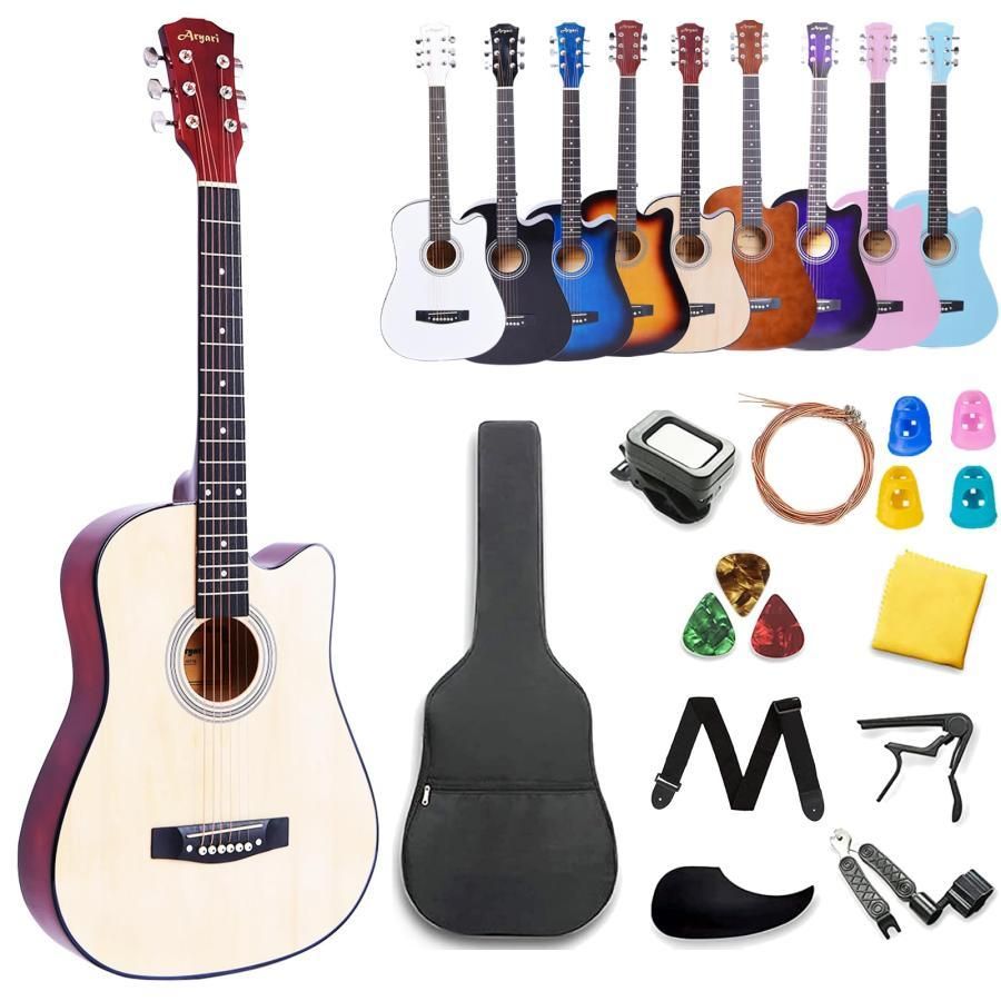 Aryari アコースティックギター 初心者セット アコギ38インチギター