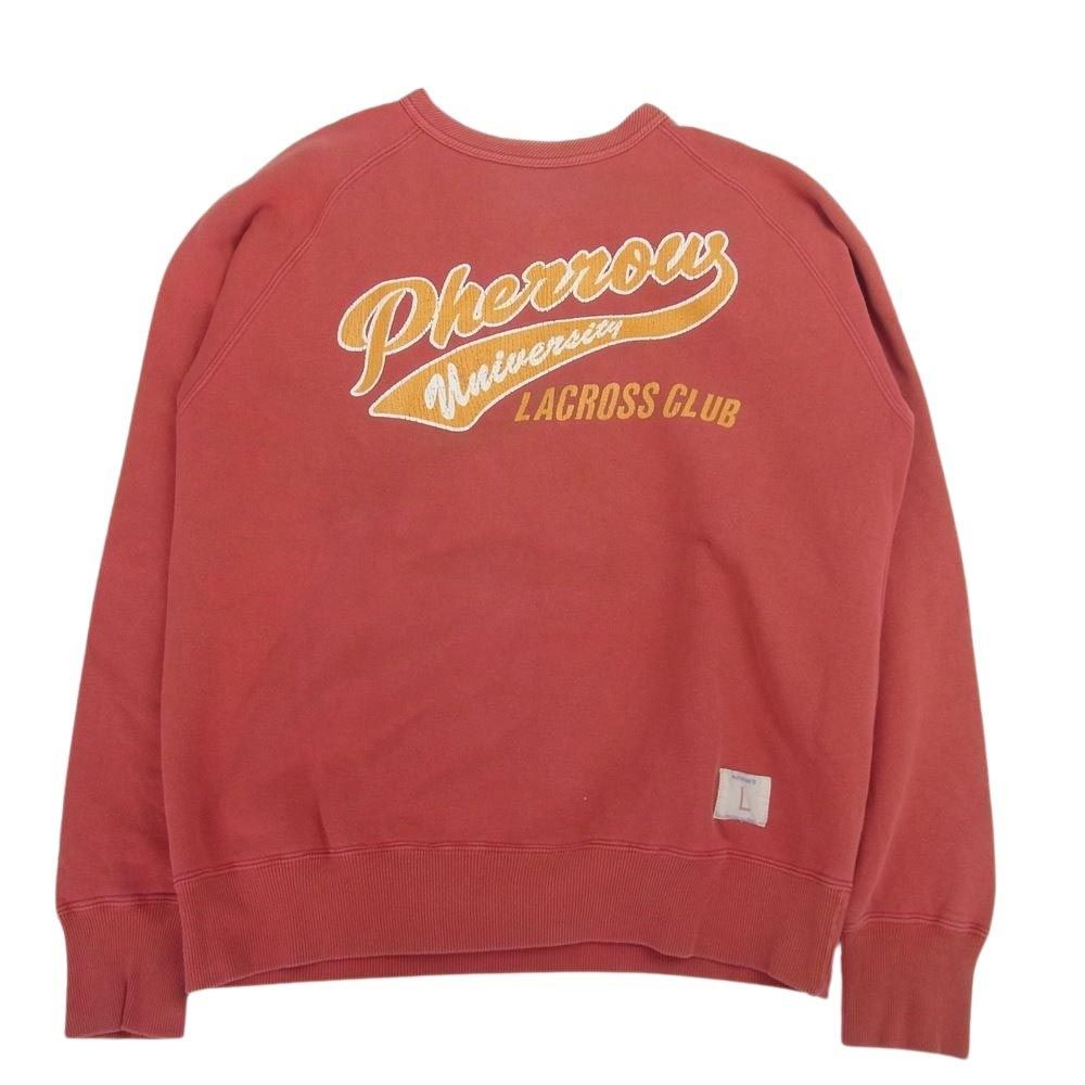 Pherrow's フェローズ プリント ラグラン クルー スウェット オレンジ系 L【中古】