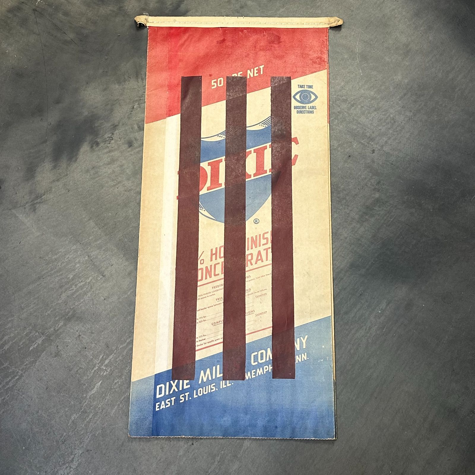 フィードサック 飼料袋 DIXIE MILL ディクシーミル 1930-1950