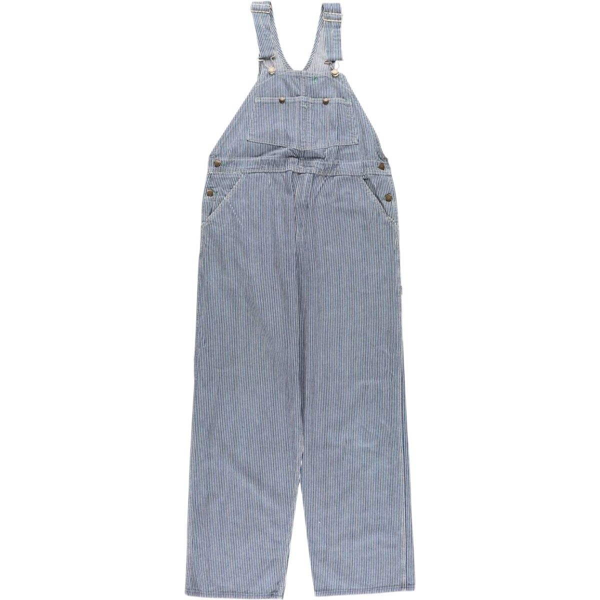 古着 ビッグサイズ 70年代 オシュコシュ Osh kosh ヒッコリーストライプ オーバーオール メンズw43相当 ヴィンテージ|eaa589282