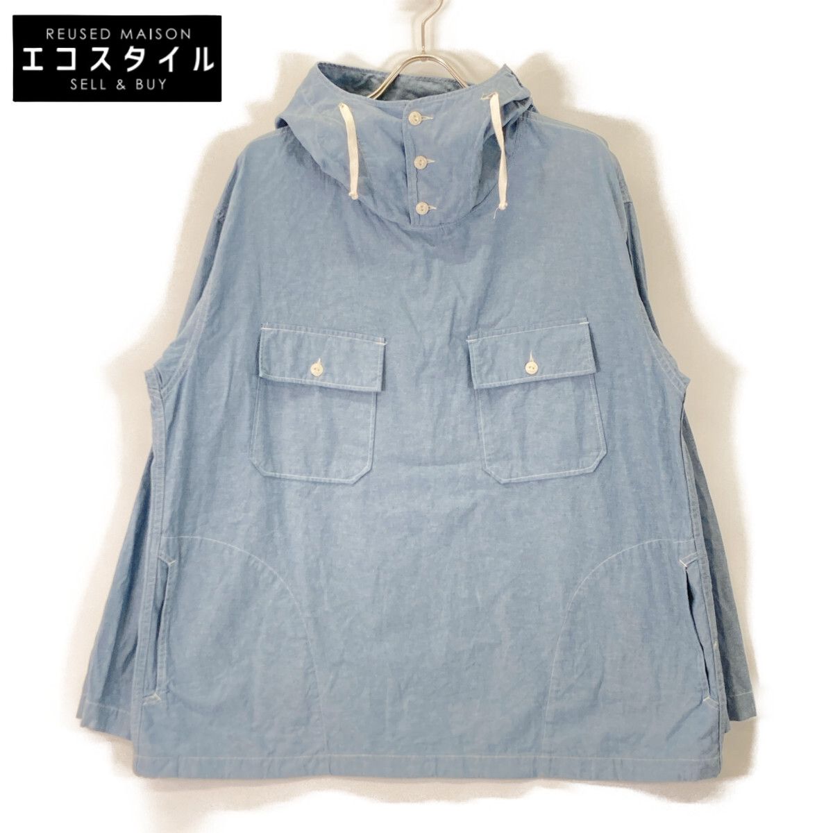 Engineered Garments エンジニアードガーメンツ ﾌﾞﾙｰ ｺｯﾄﾝ ｶｸﾞｰﾙｼｬﾂ|Cagoule SHIRT M