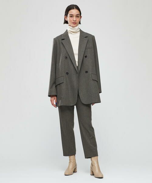 今期 DES PRES ウールカレッジフラノ テーパードパンツ グレー デプレ 今期 DES PRES ウールカレッジフラノ テーパードパンツ グレー