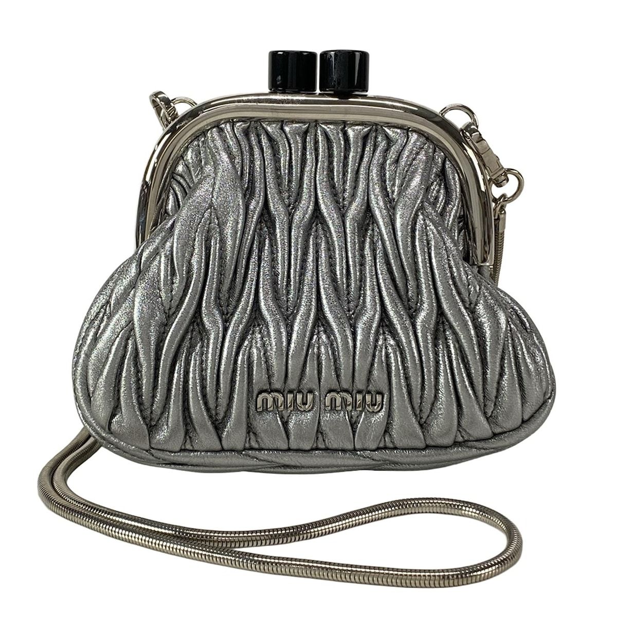 miumiu(ミュウミュウ) ショルダーバッグ マテラッセ シルバー ミニ