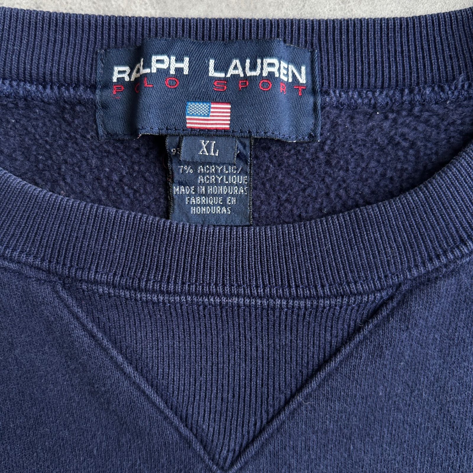 90s/RALPH LAUREN/POLO SPORT/スウェット/ネイビー/紺/XL/はめ込み前V 