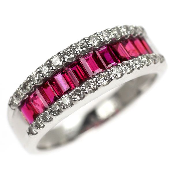 Pt950 ルビー ダイヤモンド リング 0.95ct D0.30ct - メルカリ 