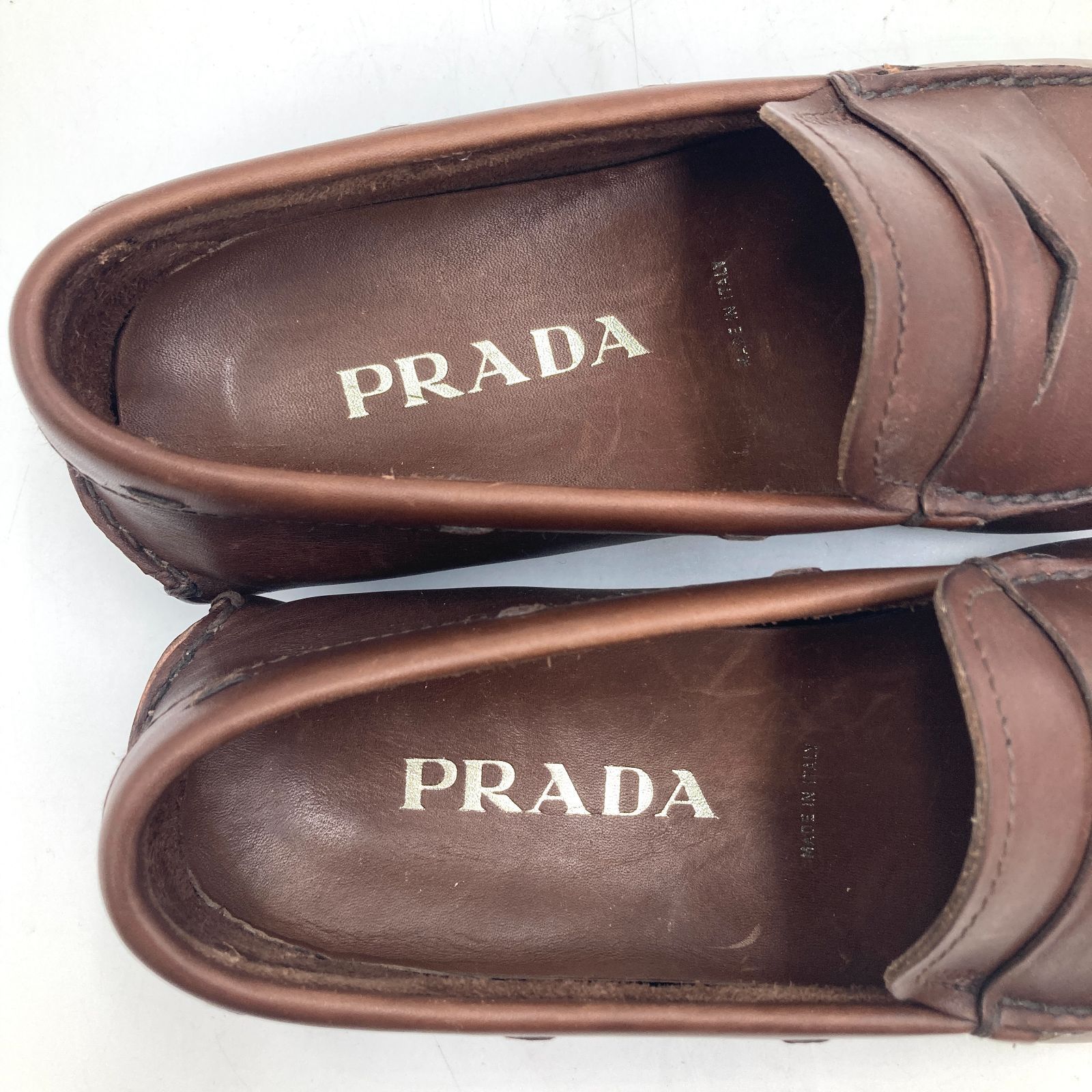 PRADA ドライビング シューズ ローファー 5 1/2 ブラウン レザー