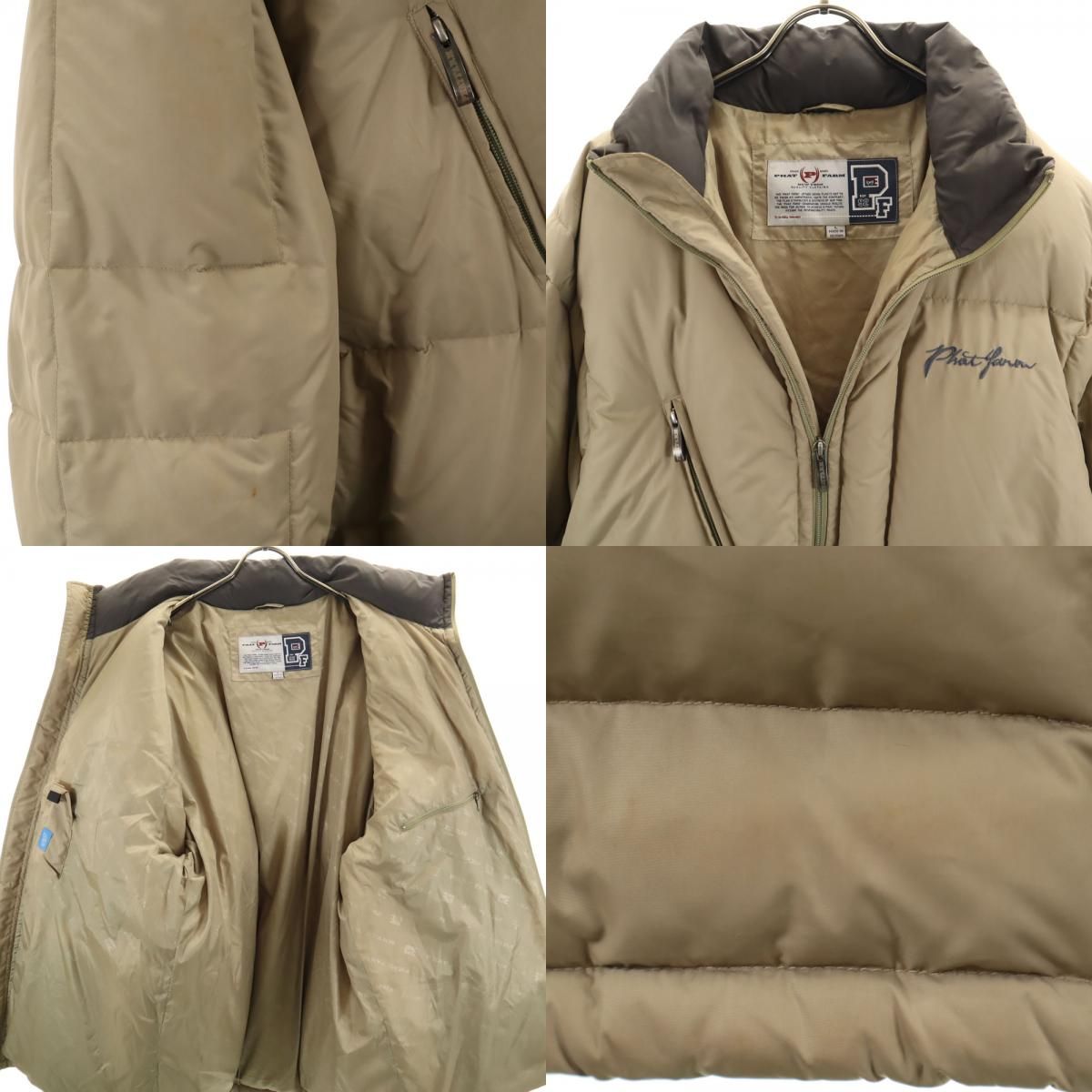 PHAT ファットファーム ダウンジャケット L グレージュ PHAT FARM メンズ FARM ダウンジャケット ブラック 90\\u0027sPHAT FARM ダウン