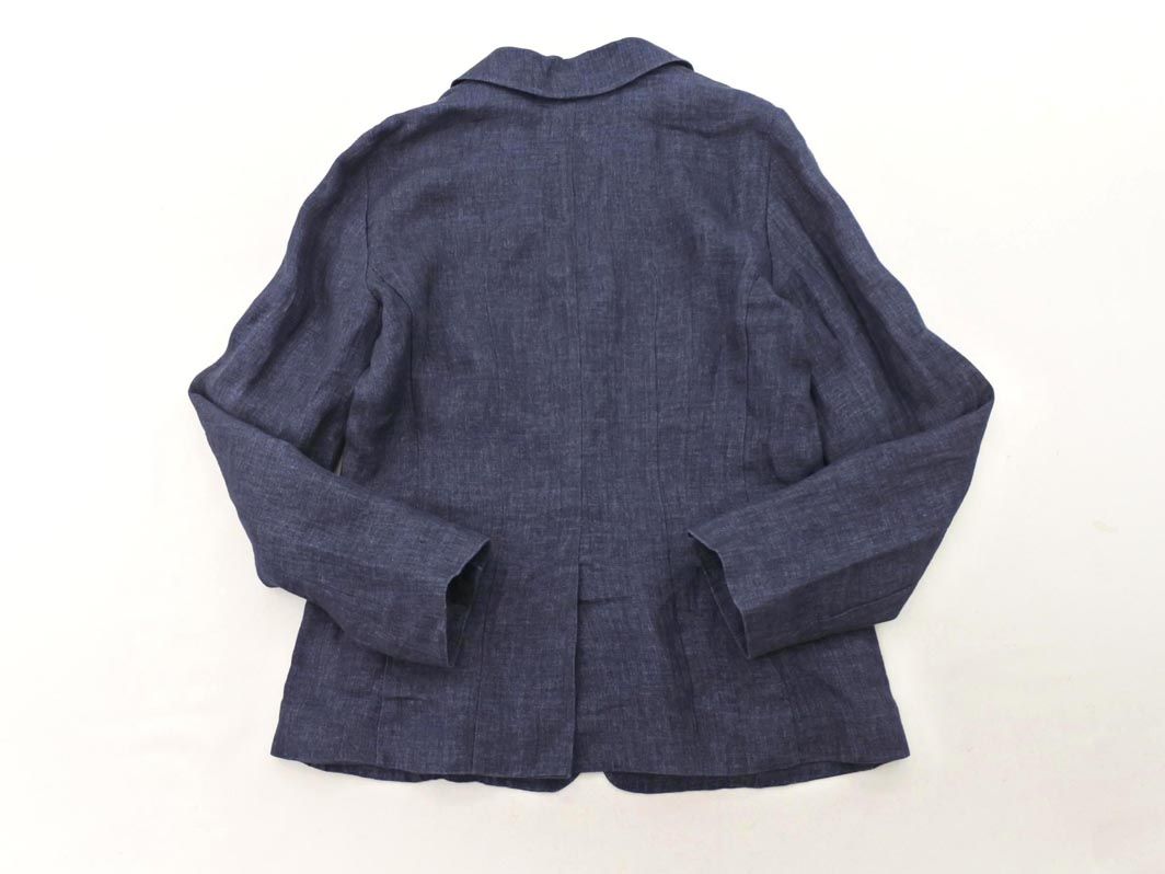  Max Mara マックスマーラ リネン セットアップ ジャケット パンツ スーツ size上40 下42 紺 レディース スーツパンツ ビジネススーツ