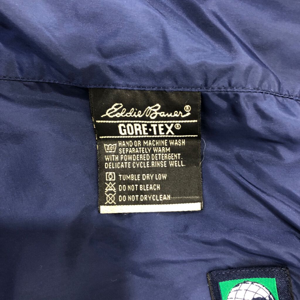 90年代 Eddie Bauer エディーバウアー EBTEK GORE-TEX パンツ サイドジップ パンツ スポーツ ネイビー (メンズ S) 中古 古着 Q3866