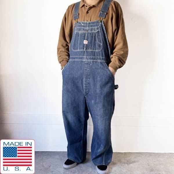 60s BIG BUCK デニム オーバーオール 実寸W38 ローバック アメリカ製 ビンテージ D148-21-0120ZTW