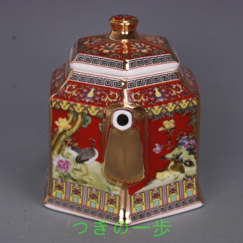 法郎彩描金花鳥茶壺  中国景徳鎮  茶器 茶壺 法郎彩描金花鳥茶壺 中国景徳鎮 茶器 茶壺 - メルカリ
