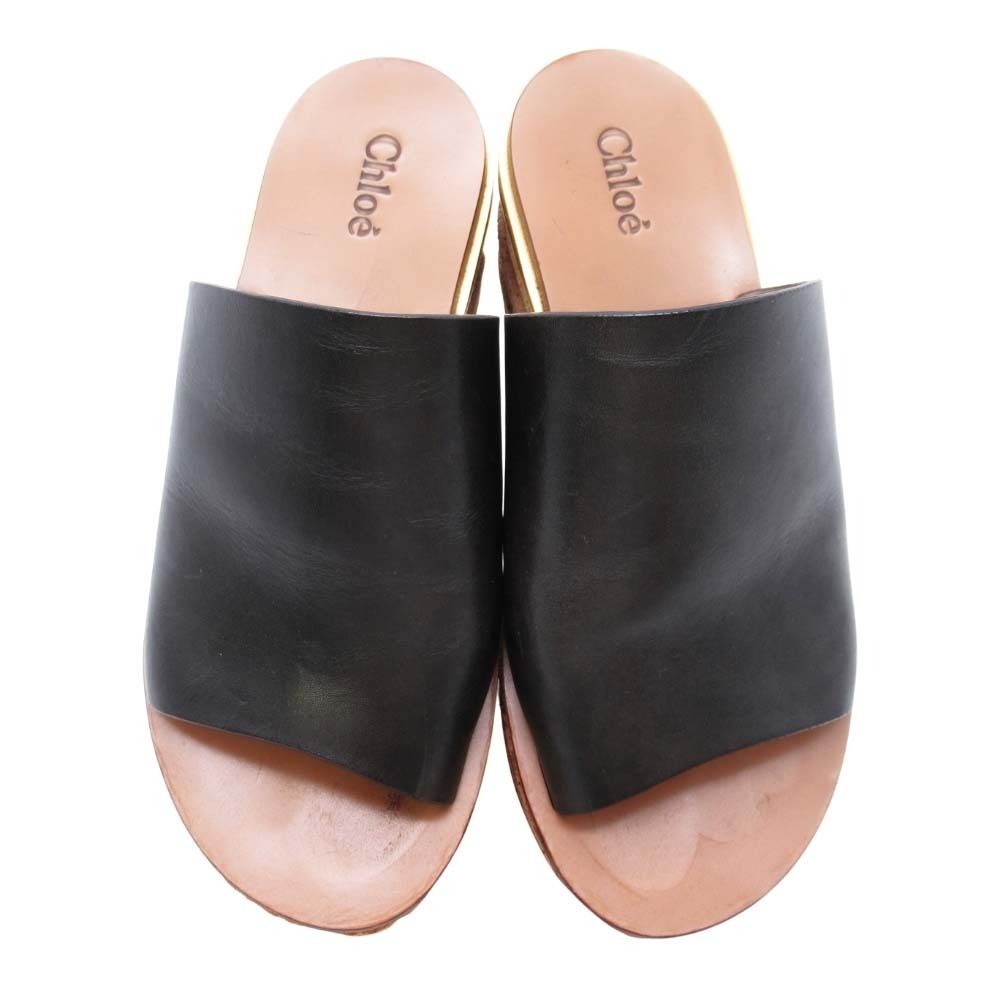 Chloe（クロエ）カミーユ コルクウェッジソールサンダル　CH24561 Chloe クロエ ウェッジソール サボサンダル CH24561 ブラック