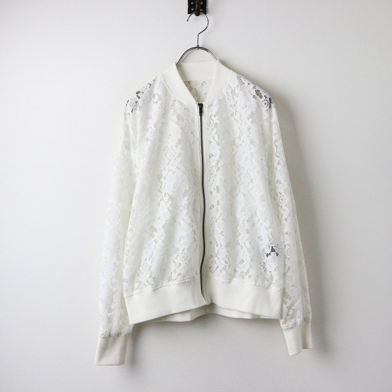 定価4.2万 2024SS ロイスクレヨン Lois CRAYON レースブルゾン M/ホワイト トップス 羽織り ジャケット カットワーク 【2400014171761】