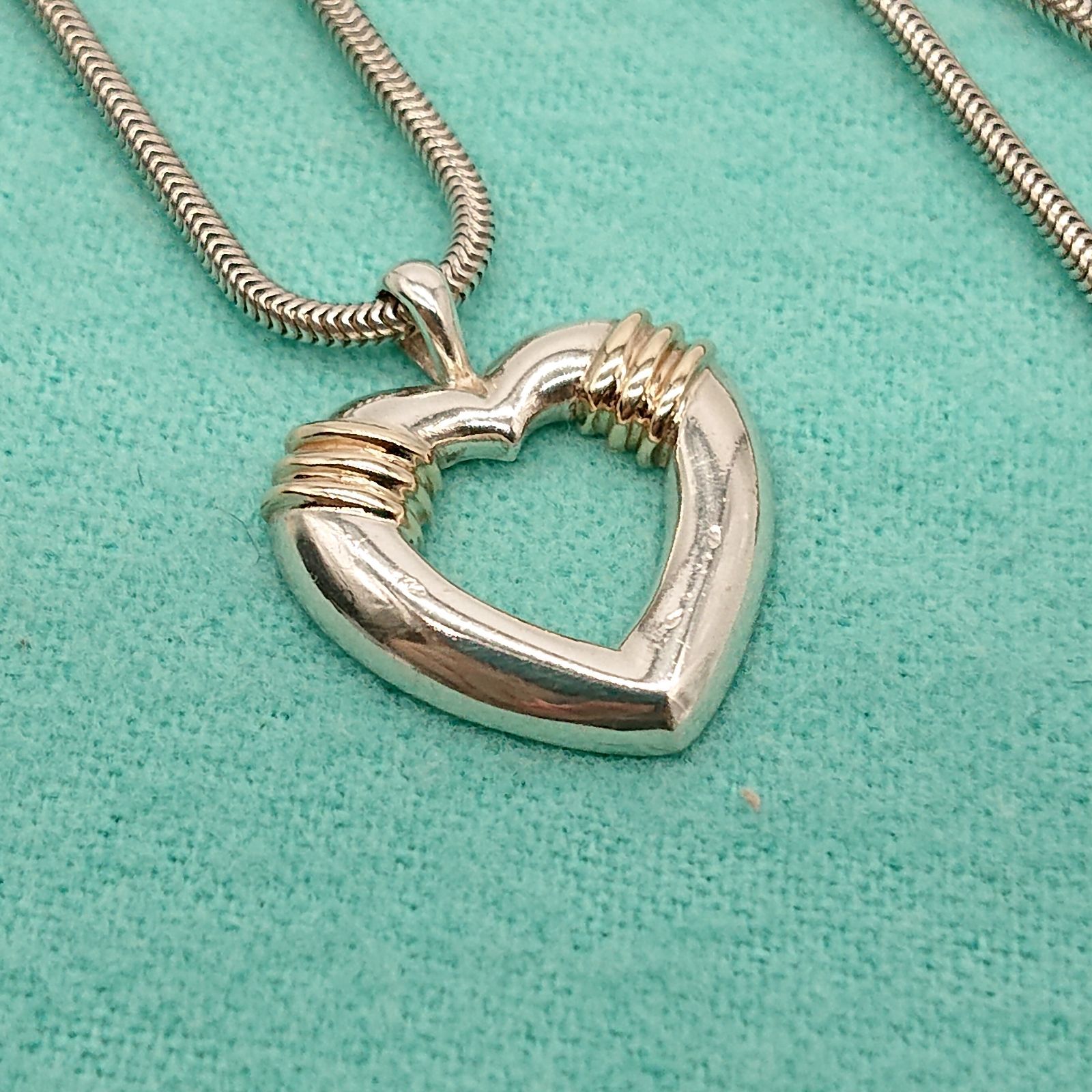TIFFANY & CO ティファニー オープンハート ネックレス 925x14K 