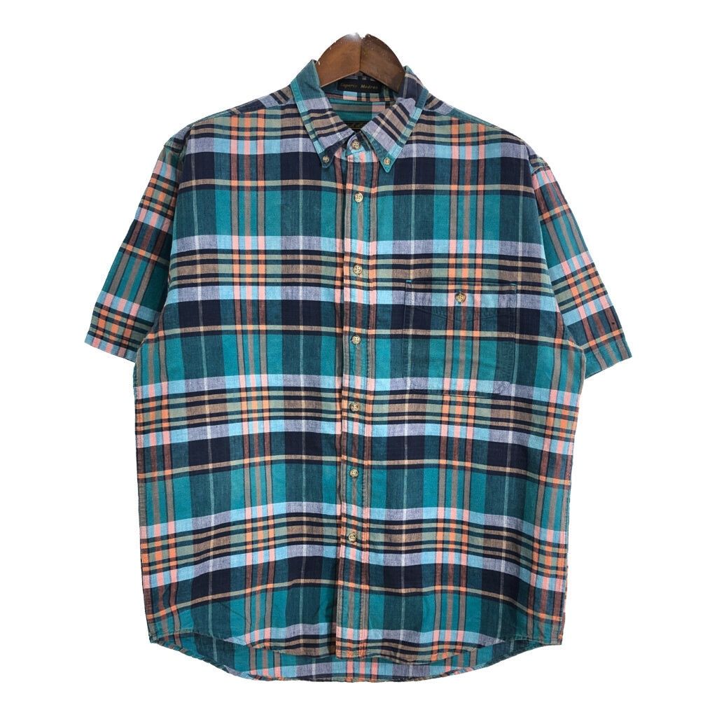 90's Eddie Bauer 総柄 ボタンダウンシャツ 