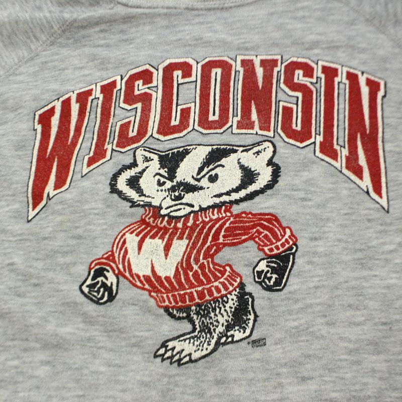 アメリカビンテージ　スウェット　Wisconsin ビンテージ 60s ハーフジップ WISCONSIN 襟付き スウェット
