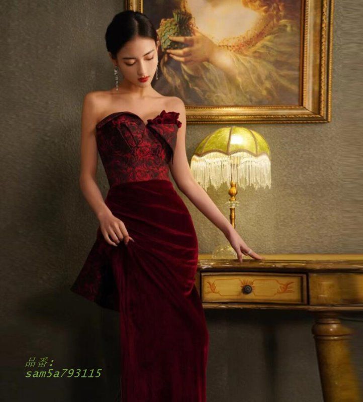 ロングドレス 演奏会用 パーティードレス 結婚式 ドレス ステージドレス 発表会 コー合唱衣装 20代30代40代 マキシ丈 成人式 大人 ピアノ am5a793115