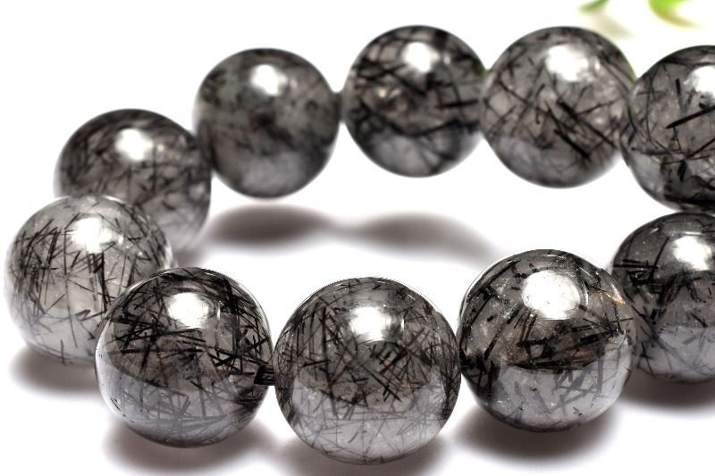 １点物 放射状 黒い針 ブラックトルマリンインクォーツ 11.5mm ブレスレット パワーストーン 天然石 _MA9328