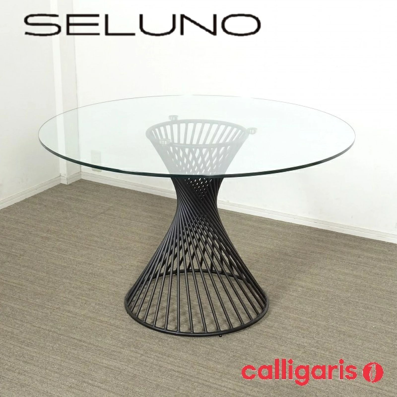 ◾︎SELUNO◾︎ 展示 Calligaris カリガリス VORTEX | ヴォルテックス 円形ダイニングテーブル | ガラス天板 21万 v749