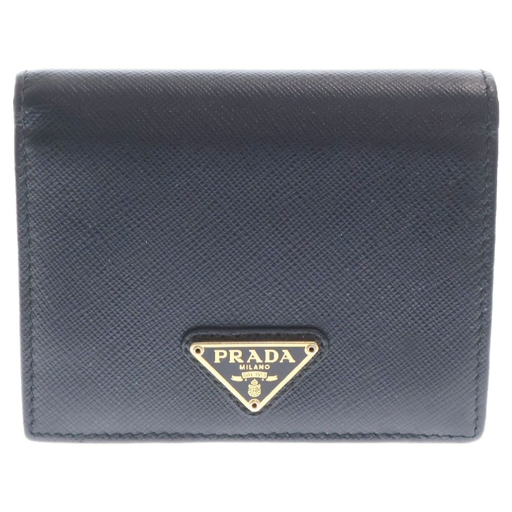 PRADA (プラダ) サフィアーノ 二つ折り財布 コンパクトウォレット 
