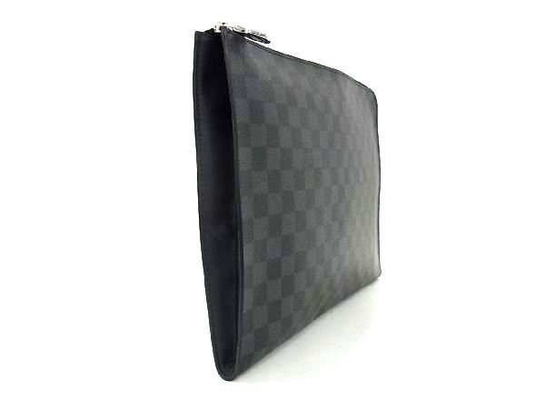 ■極美品■ LOUIS VUITTON ルイヴィトン N41501 ダミエグラフィット ポシェットジュールGM クラッチ セカンドバッグ ブラック系 AR9471