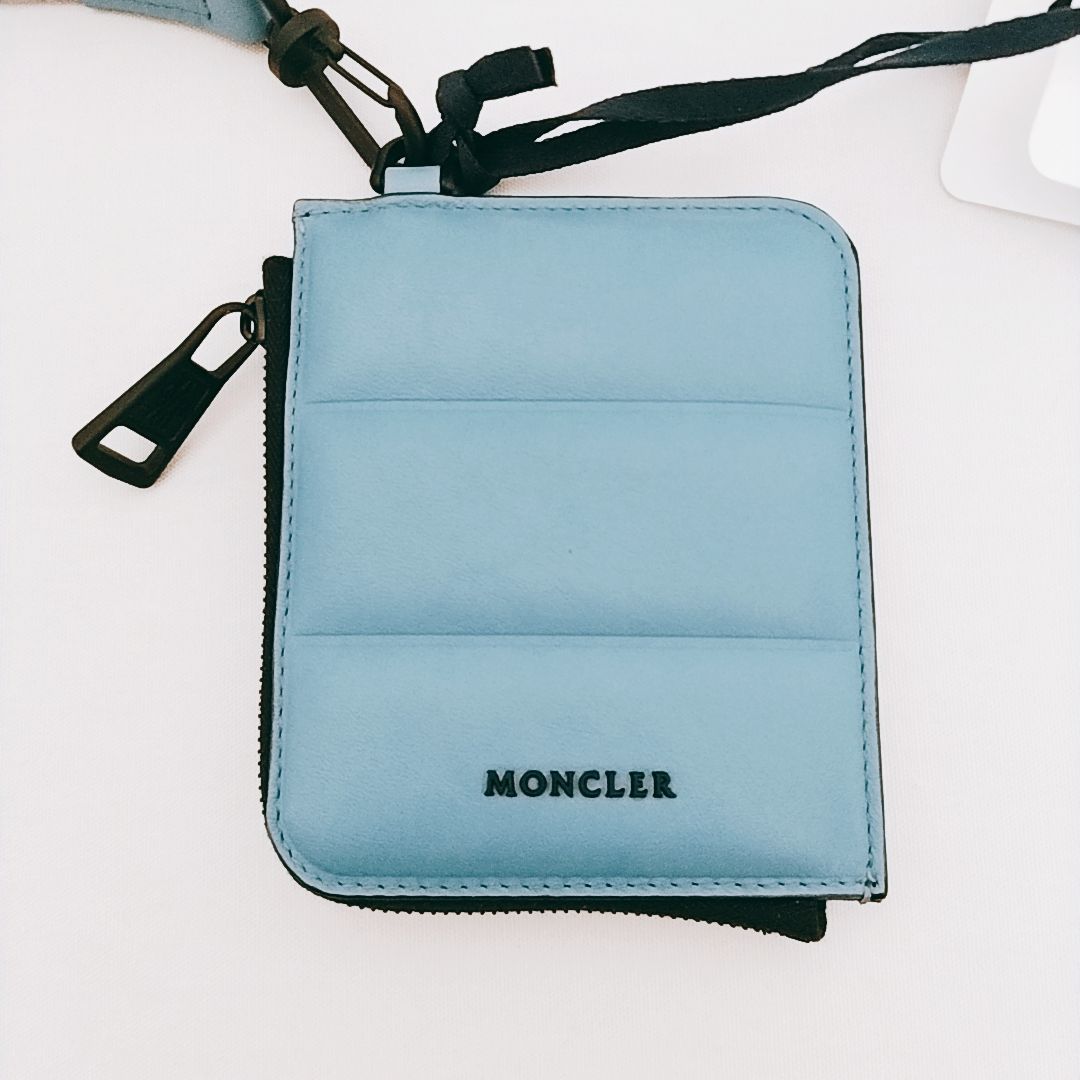 未使用品 MONCLER モンクレール レザーウォレット ストラップ付き 財布 