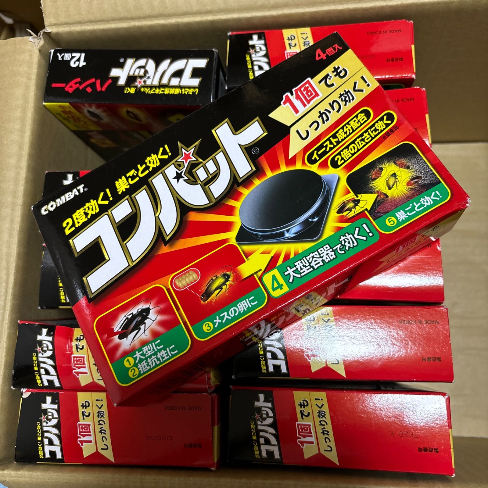 12個 コンバット ゴキブリ殺虫剤大型容器4個入り