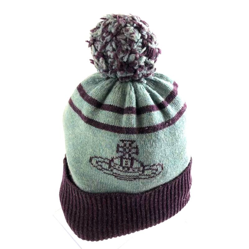 Vivienne Westwood ONEPOINT ビーニー ニット帽 ヴィヴィアンウエストウッド(VIVIENNE WESTWOOD)|ロゴ刺繍ニット