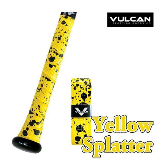 種類7:YellowSplatter(041)/0.50mm(薄目) VULCAN(バルカン) SPLATTER SERIES バット用 グリップテープ 野球 ベースボール バットアクセサリー 0.50／1.00／1.75mm 【メール便発送】