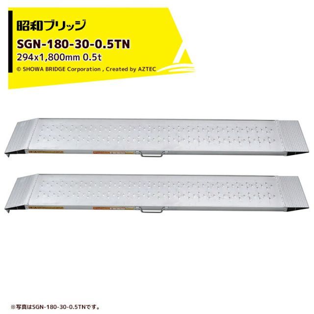 法人宛 無料 法人名必須 昭和ブリッジ アルミブリッジ SGN型 0.5t|2本セット 有効幅294x全長1 800 管理機用 鉄ホイール ゴムホイール用 SGN-180-30-0.5TN 雷神