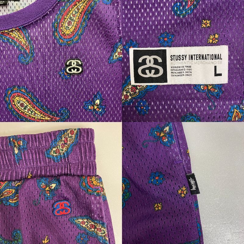 STUSSY セットアップ タンクトップ ハーフパンツ ペイズリー柄
