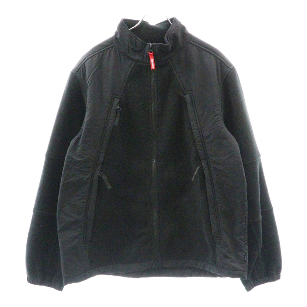 SUPREME (シュプリーム) 18AW Polartec Zip Up Jacket ナイロン切替 ポーラーテック ジップアップ フリースジャケット ブラック