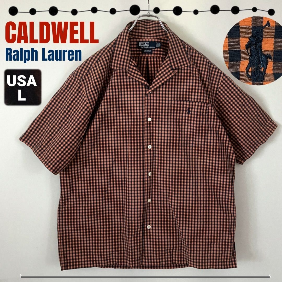 CALDWELL|Ralplh Lauren ギンガムチェックシャツ オープン |クラシックフィット|ボックスシルエット ラルフローレン|コールドウェル USAメンズL 2505M071