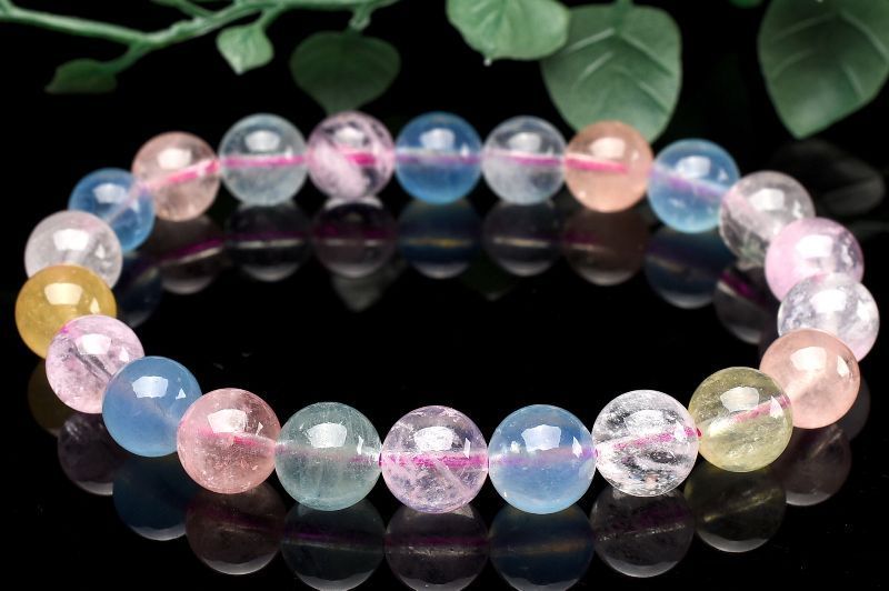 アクセサリー 天然石 アメトリン ブレスレットさざれ 内周17センチ