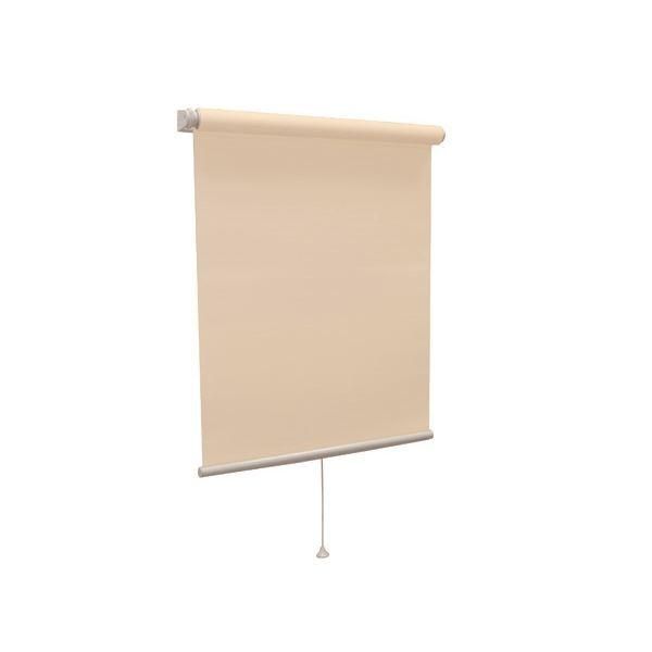 モダン ロールスクリーン 〔無地防炎 135cm×180cm アプリコット〕 日本製 巻取りスピード調整機能付き 『ティオリオ』〔〕