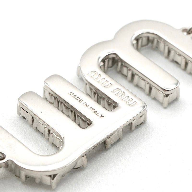 ステキ♥ミュウミュウ ネックレス　ロゴチョーカー　銀色☆ 楽天市場】【ミュウミュウ】Miu Miu ロゴ ラインストーン