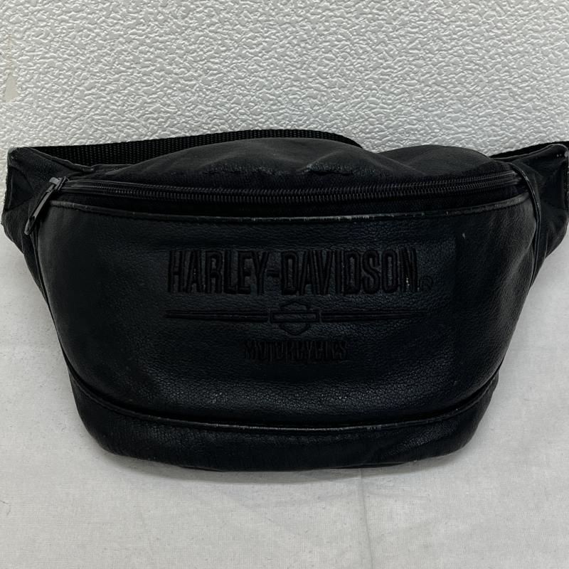 【希少】Harley Davidson ボディバッグ 黒 レザーウエストバック Harley-Davidson ハーレーダビッドソン ウエストバッグ ロゴ