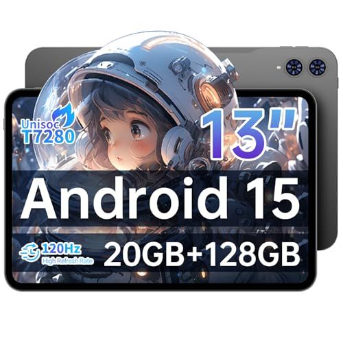 TECLAST T65 13 インチ タブレット 120Hz 画面リフレッシュレート タブレット Android 15 20GB RAM 128GB ROM T7280 T620 プロセッサ Tablet SIM カード対応 3.5mm イヤホmp