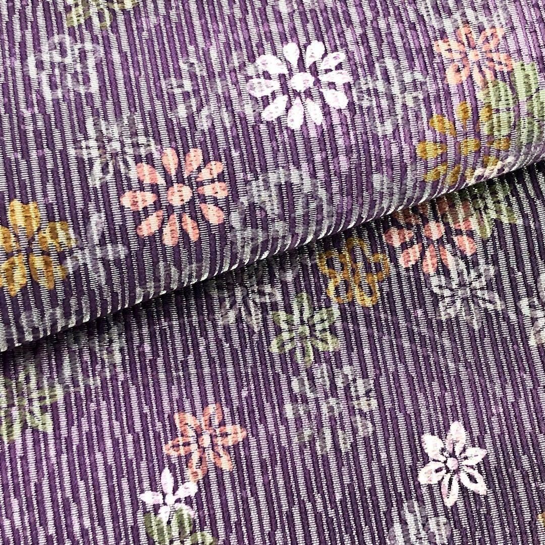 袋帯 作家物 忍 リバーシブル 小花柄 曲線模様 グラデーション O-1092 袋帯 振袖用 絹 波に桜紋様 ゴールドxブラックxホワイト 金糸