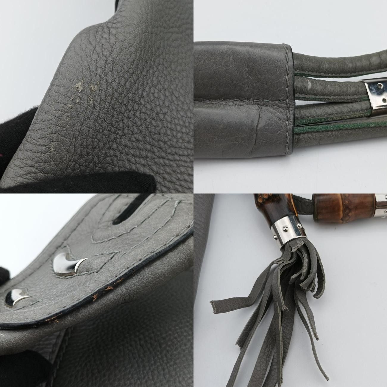 グッチGucciホースビット XL ホーボーグレーレザー