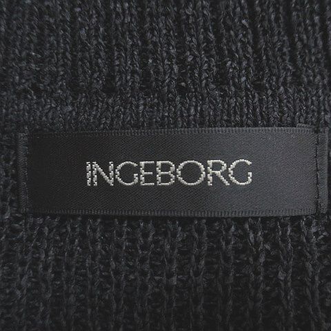 INGEBORG - インゲボルグ INGEBORG 長袖 ニット セーター 黒系 ブラック 透け感 インゲボルグ INGEBORG 長袖 ニット セーター 黒系 ブラック
